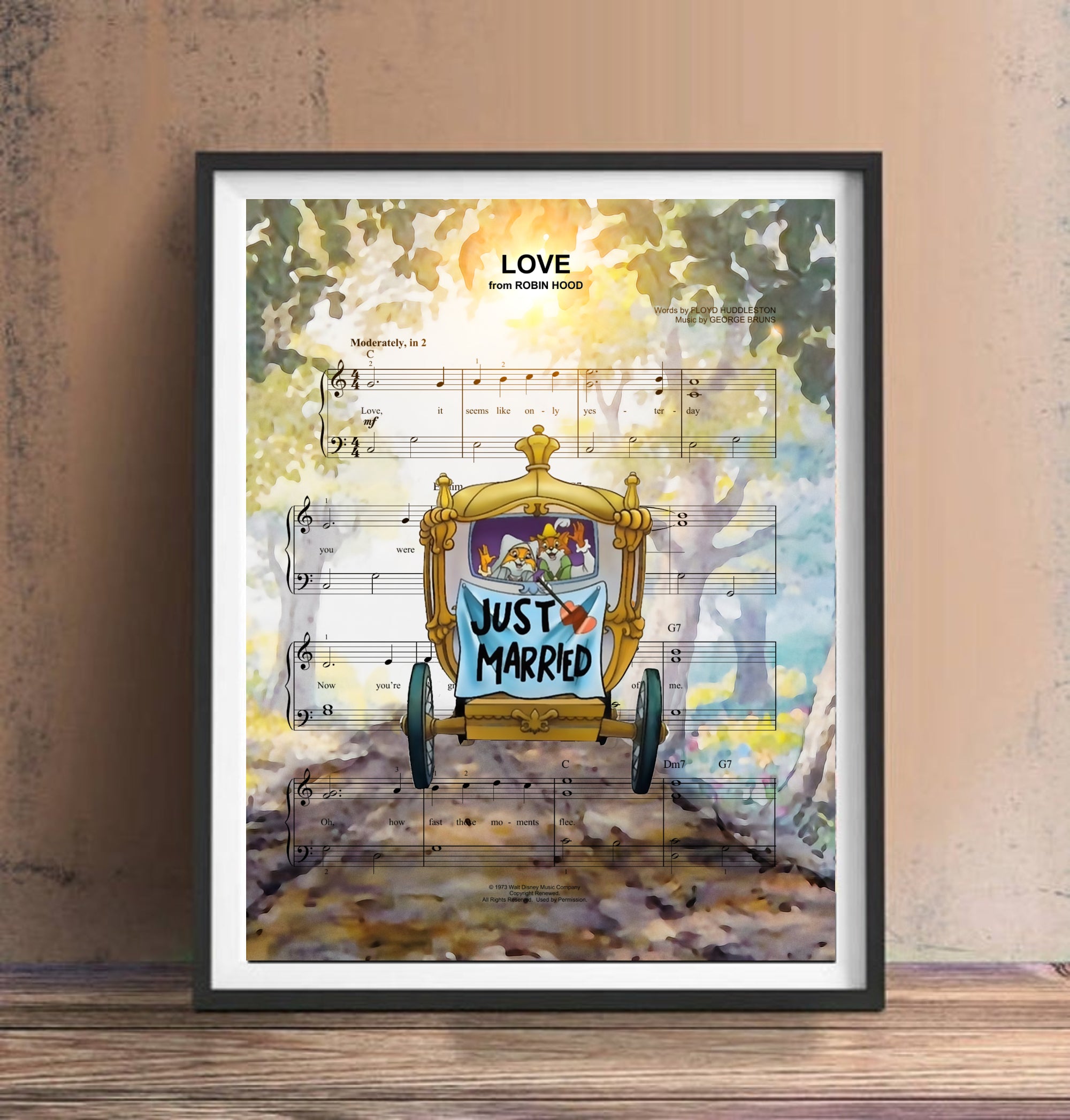 Robin Hood & Maid Marian Sheet Music Wall Art